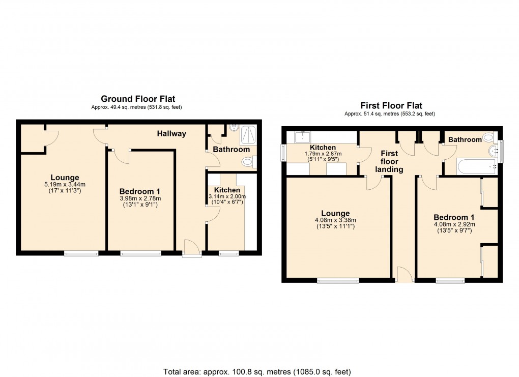 Floorplan for Park Villas, Weston-Super-Mare, Somerset
