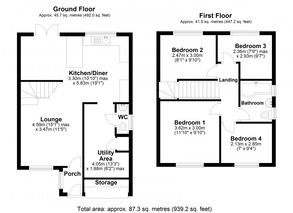 Floorplan for Canterbury Close, Worle, Weston-Super-Mare, Somerset