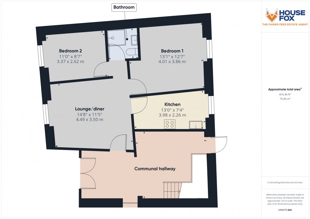 Floorplan for Royal Crescent, Weston-Super-Mare, Somerset