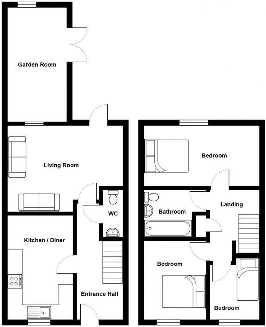 Floorplan for Nin Court, Worle, Weston-Super-Mare, Somerset