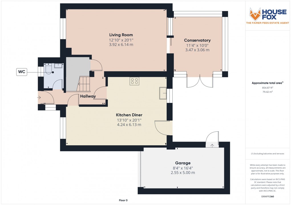 Floorplan for The Cornfields, Wick St.Lawrence, Weston-Super-Mare, Somerset