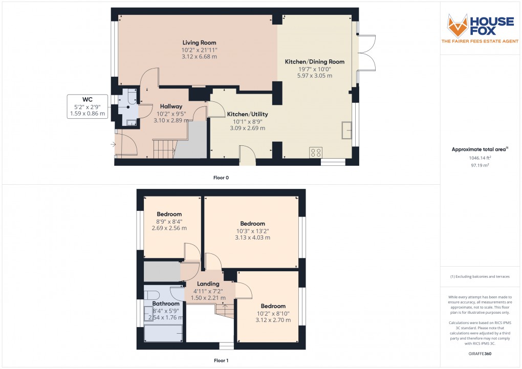 Floorplan for Castle Road, Worle, Weston-Super-Mare, Somerset