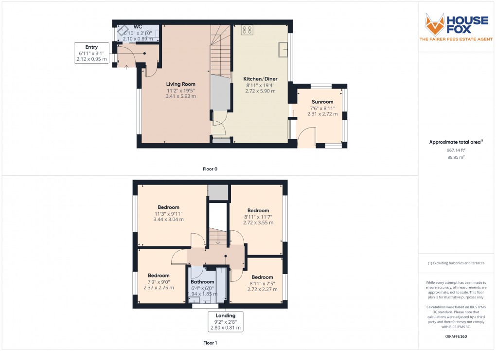 Floorplan for Worle, Weston-Super-Mare, Somerset