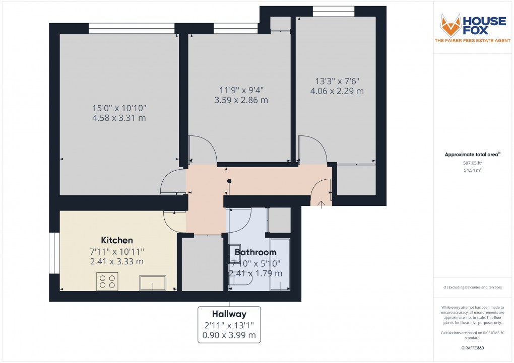 Floorplan for Monkton Avenue, Weston-Super-Mare, Somerset
