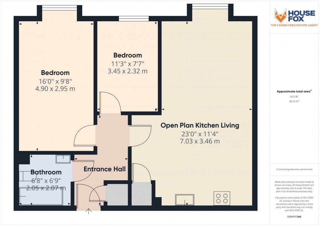 Floorplan for Whitney Crescent, Weston-Super-Mare, Somerset