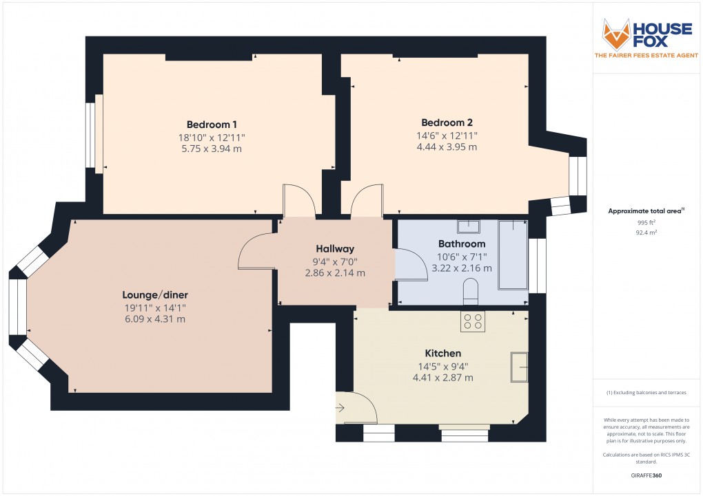 Floorplan for Weston Hillside, Weston-Super-Mare, Somerset