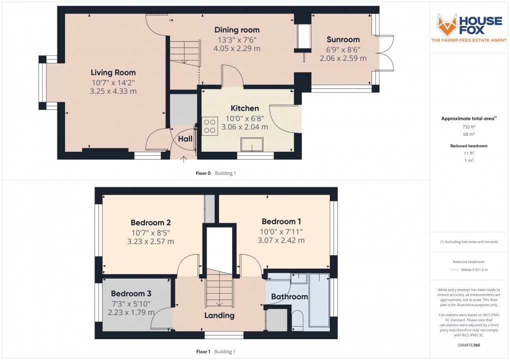 Floorplan for Denning Court, Worle, Weston-Super-Mare, Somerset