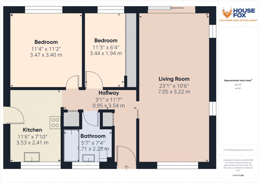 Floorplan for Paddock Drive, Highbridge, Somerset