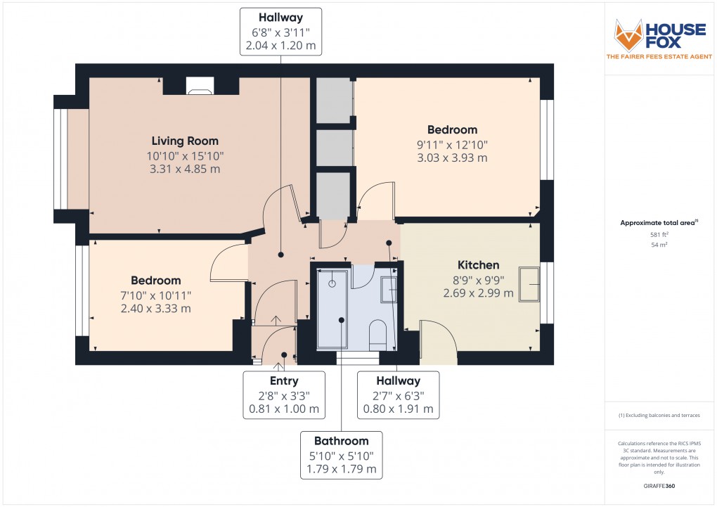 Floorplan for Blenheim Close, Weston-Super-Mare, Somerset