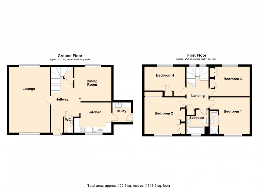 Floorplan for Wisteria Avenue, Hutton, Weston-Super-Mare, Somerset