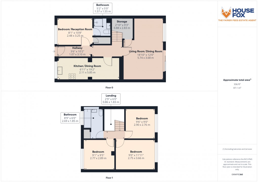 Floorplan for Flamingo Crescent, Worle, Weston-Super-Mare, Somerset