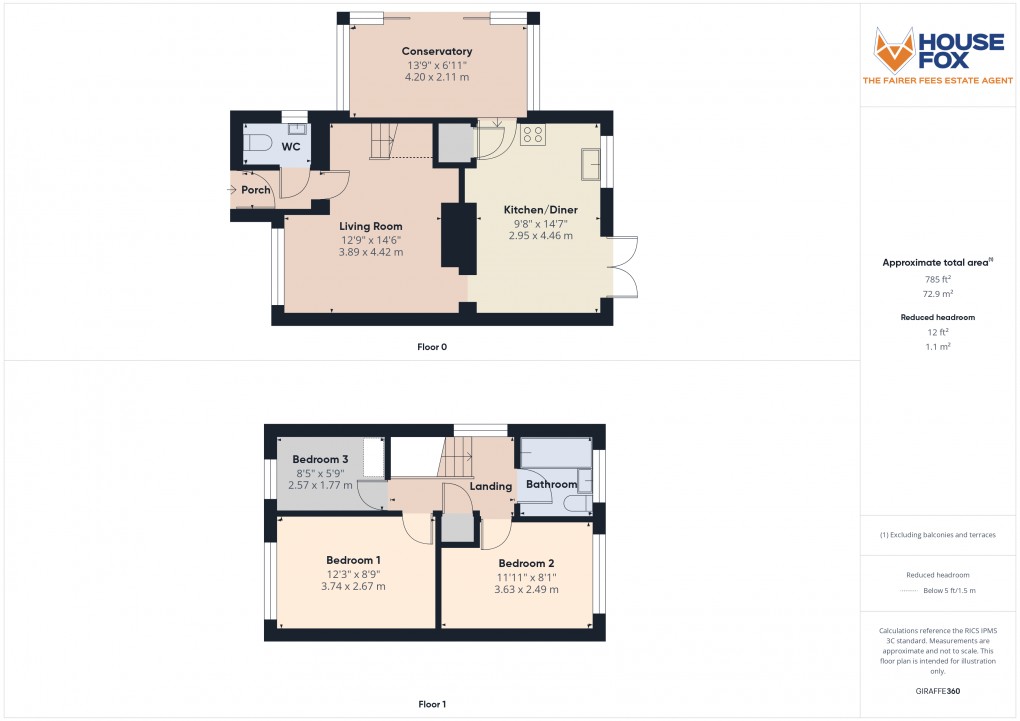 Floorplan for Fowey Road, Worle, Weston-Super-Mare, Somerset