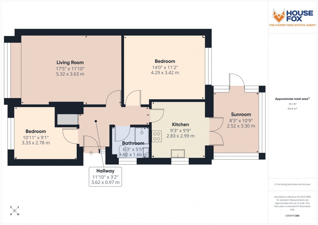 Floorplan for Wayland Road, Worle Hillside, Weston-Super-Mare, Somerset
