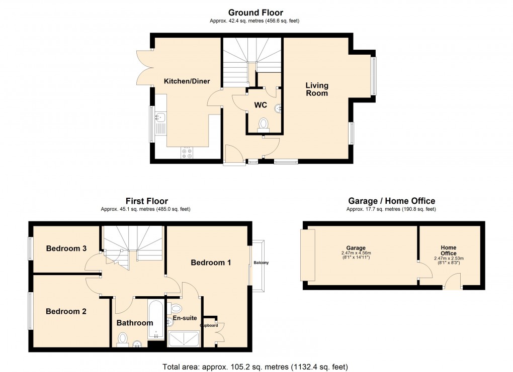 Floorplan for Leedham Road, Locking Parklands,  Weston-Super-Mare, Somerset