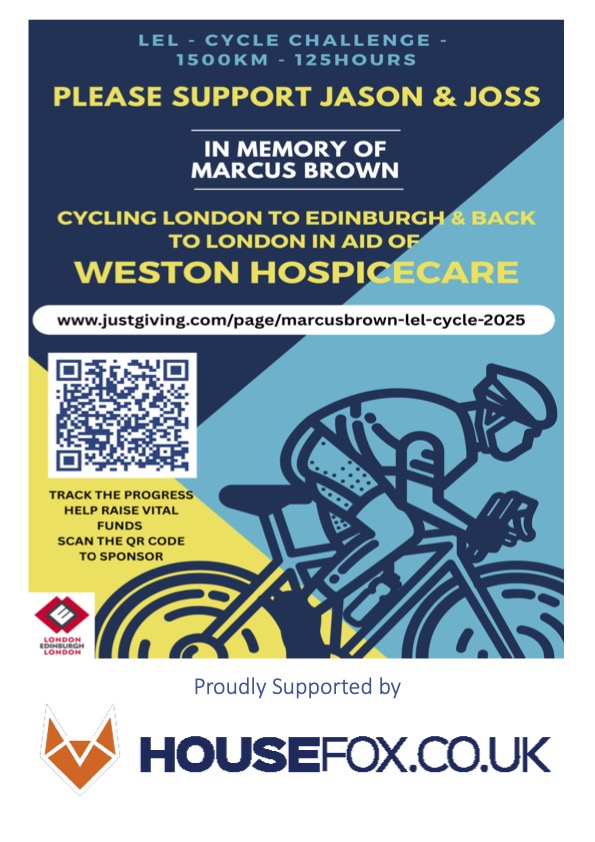 Proud Sponsors of the LEL Cycle Challenge 2025 for Weston Hospicecare