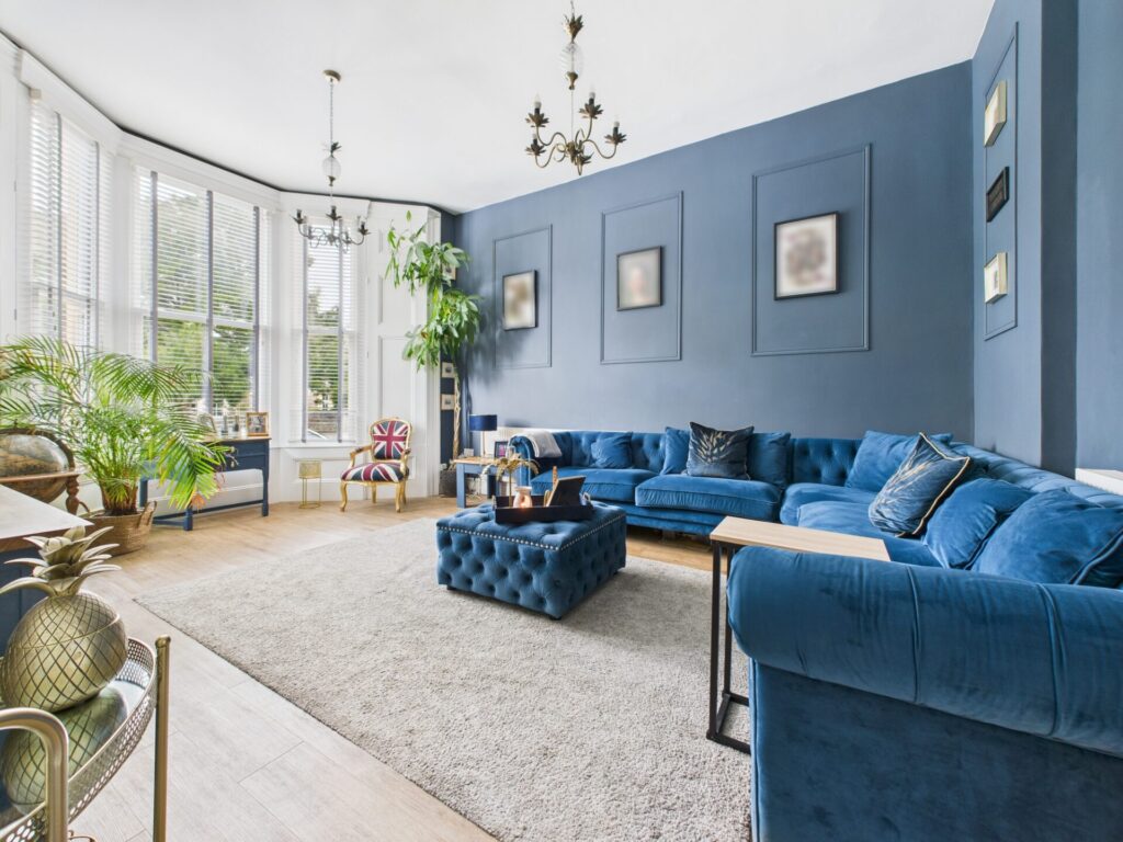 Blue sofas